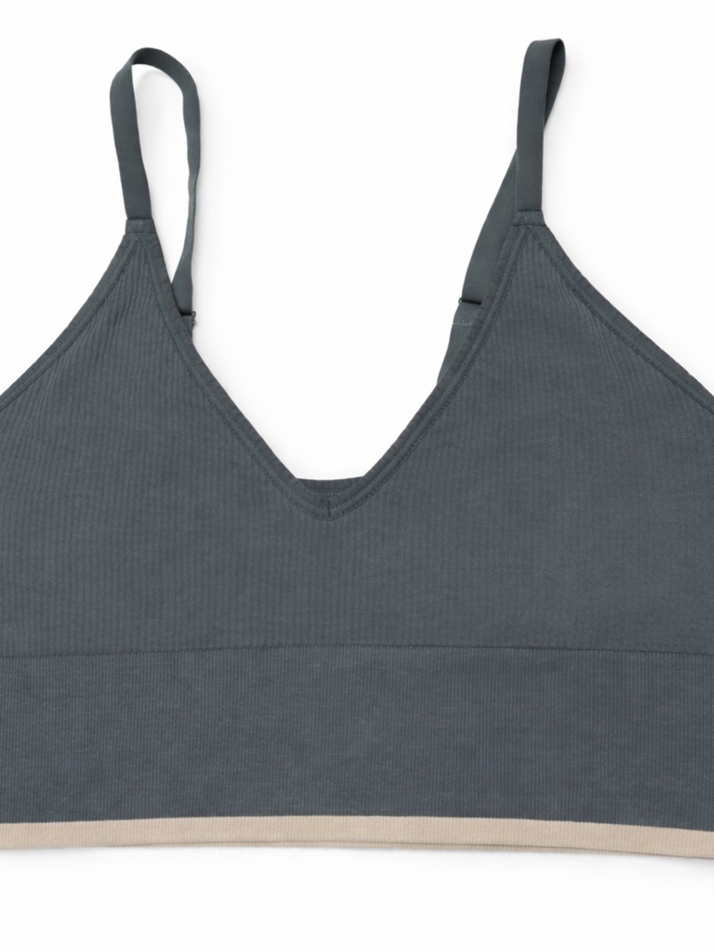 Harper Wilde - Lounge Ribbed Triangle Bralette in Haze color